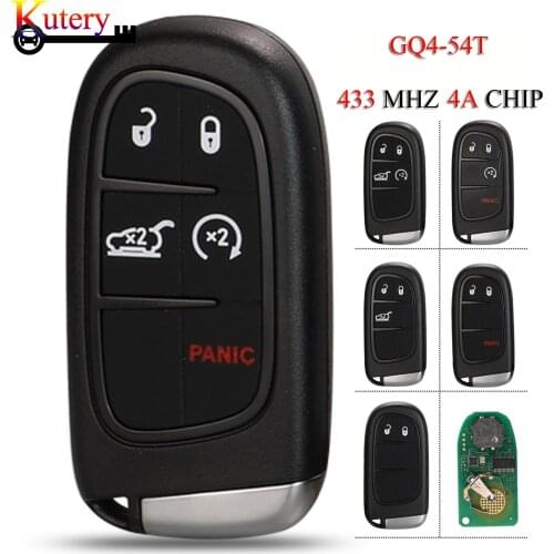 Kutery 5pcs/Lot Remote Smart Keyless Go Car Key For Jeep Cherokee DODGE RAM Durango Chrysler 433MHZ 4A PCF7938X Chip GQ4-54T