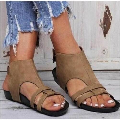 Women New Sandals Platform Increase Ankle Buckle Sandals Female Mixed Color Casual Outdoor Beach Sandals Summer Flat Sandals