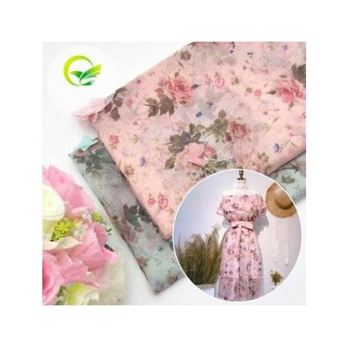 Chiffon Small Floral Print Handmade Three-dimensional Custom Embroidery Cloth womens Childrens Dress Wedding Wress Fabric