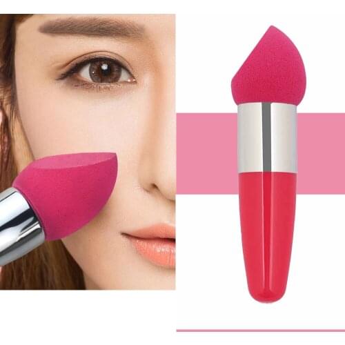 1Pc MakeUp Sponge Puff with Handle for Liquid Foundation Powder Sponge Beauty Facial Cosmetic Puff Foundation Makeup Sponge Puff