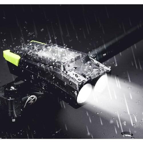 3 in 1 Bike Light Lamp Bicycle Computer LED Front Light Horn Flashlight IPX6 Waterproof USB Rechargeable Headlight Cycling Lamp