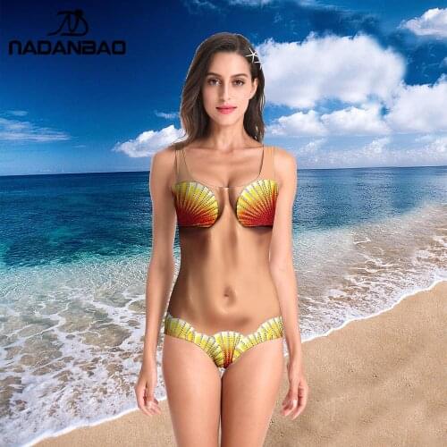 NADANBAO New Fashion One Piece Swimwear Printed Custom Mnokini Swimsuit Sexy Beach Wear Women Funny Swimsuit