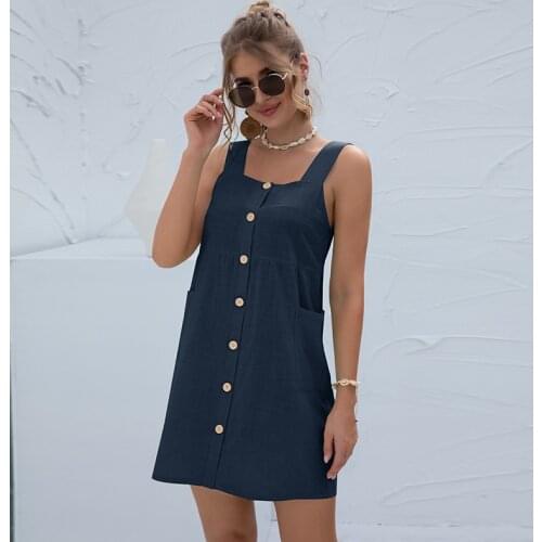 Summer Vintage Women Sexy Backless Mini Dress Fashion Solid White Slim Button Dresses Female Sleeveless Casual Sundress Vestidos