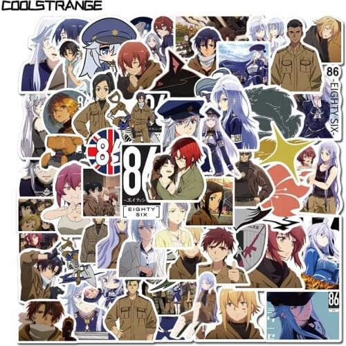 10/30/60Pcs Japan Anime 86 Eighty Six Stickers For Suitcase Laptop Car Truck Waterproof Phone Case Decal Sticker Kids Toys