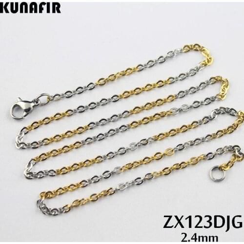 16"-38" length 2.4mm stainless steel welding cross chain necklace fashion jewelry male Sweater chains 20pcs ZX123DJG