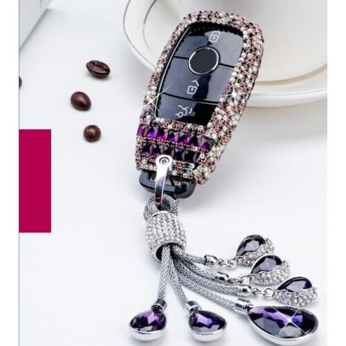 Diamond Car Key Case For Mercedes Benz 2017 E Class W213 2018 S Class Car Interior Accessories Romote Control Key Case New