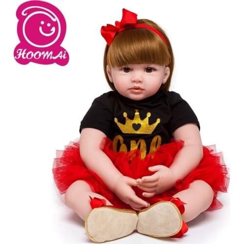 24" Silicone Vinyl Reborn Baby Doll Toys For Girl Princess Toddler Alive Babies Like Real Birthday Gift Brinquedos Play House