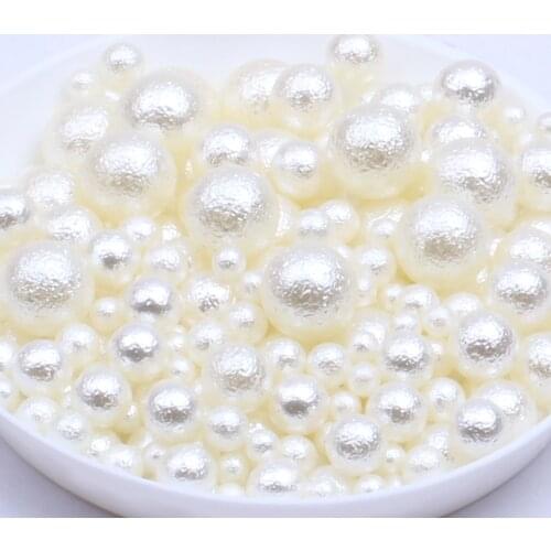 3mm 4mm 5mm 6mm 8mm Mix Sizes 400PCS ABS Wrinkled Skin Imitation Pearl Beads Round No Hole Loose Bead For Craft Jewelry Making