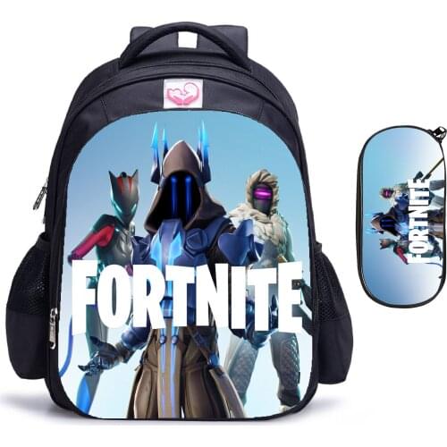 3D Printing Fortnite Backpack Games Children Schoolbag 16inch Kids Bookbag Girls Boys Mochila Escolar 2pcs/Set