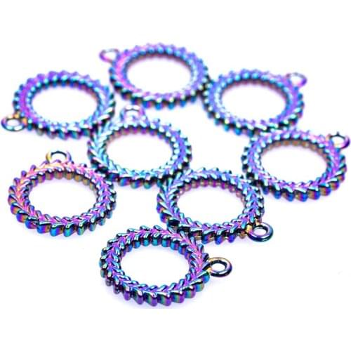 5pcs Wreath Pendant Charms DIY Jewelry Making Findings Accessories For Necklace Anklet Handmade Material Alloy Craft Bulk Charms