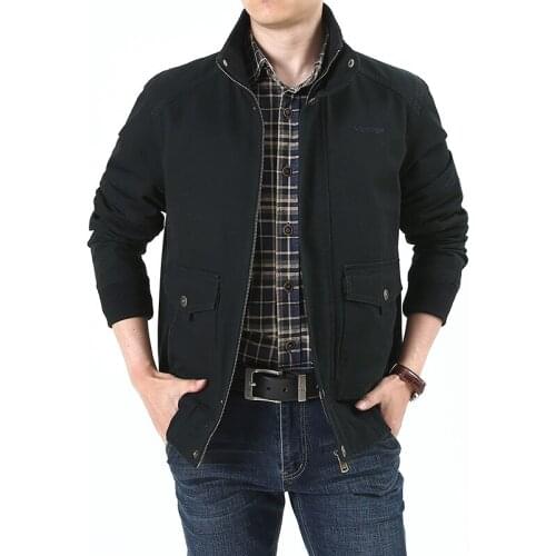 Brand Autumn Jacket Men Windbreaker Military Jackets Turn-down Collar Veste Homme Solid Leisure Coat Male Outerwear Size M-4XL