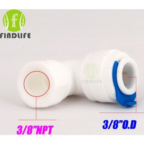 Water Filter Parts 5pcs 3/8" OD Tube Hose *3/8" NPT BSP Elbow FeMale Quick Connector for ro water purifier system 4066N