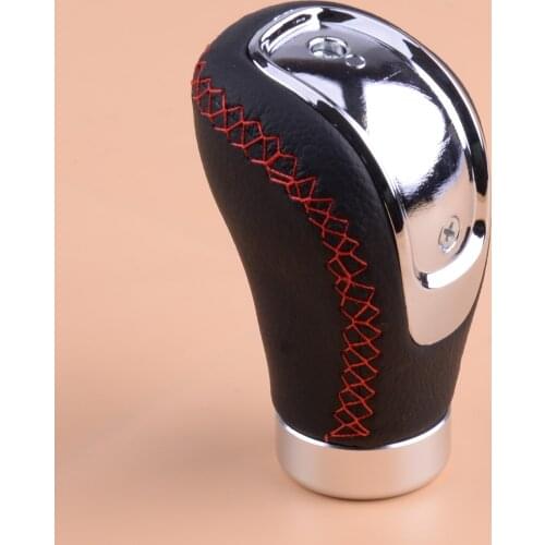 DWCX 5 6 Speed Black Car Universal Manual PU Leather Gear Shift Knob Shifter Stick Lever