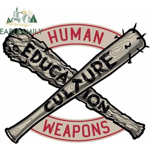 EARLFAMILY 13cm x 11cm for Human Weapons Education Culture Decal Waterproof Windshield Car Stickers Refrigerator Vinyl Car Wrap