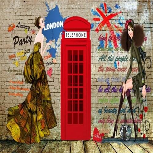 Custom mural Retro Nostalgic British Continental KTV Bar Backdrop mural custom high quality lobby bedroom wallpaper