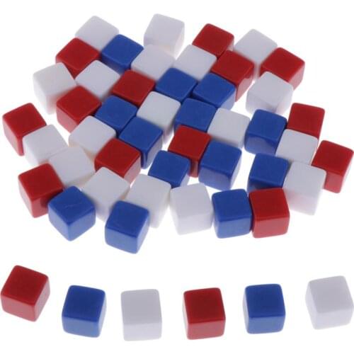 50pack of Blank Dice 16mm Square D6 Cubes for Board Games DIY Sticker