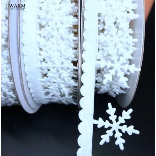 10pcs 2.5cm snowflake lace fabric ribbon christmas decoration wedding accessories DIY ultrasonic embossing snowflake string lace