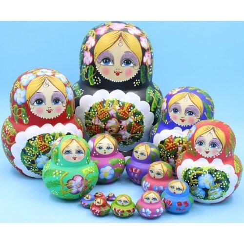 Mnotht Russian Nesting Dolls Dry basswood Handmade Features Beautiful Doll Top Grade Wooden Matryoshka Doll Toys Gift L30