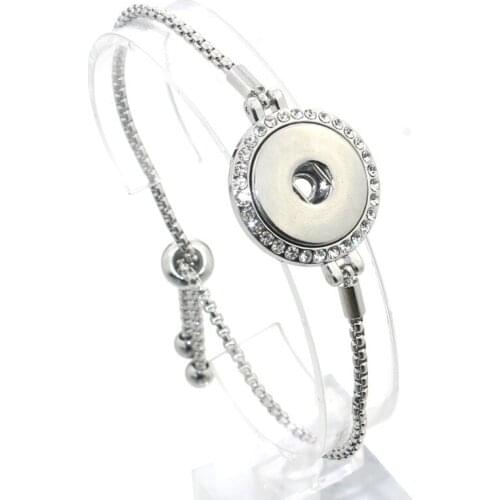 Newest Adjustable Snap Button Bracelet Metal European & American Charms Bracelet For Women 18mm Snap Button Jewelry 040618