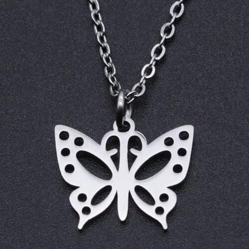 Butterfly Stainless Steel Charm Necklace for Women Wholesale Fashion Jewelry Necklaces Dainty Steel Necklaces Dropshipping