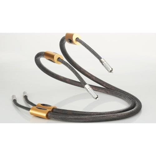 Pair Viborg YAMDROK 4N 99.998% Pure Silver RCA Signal Cable with Rhodium Plated VR108R RCA Plug