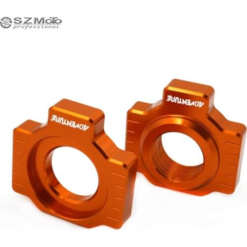 Chain Adjuster Regulator Swingarm Slider For KTM 990 950 SUPERMOTO R 2008-2013 Motorcycle Accessories CNC Orange With Logo