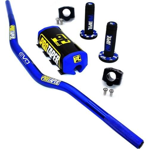 Handlebar Bar 1-1/8" Handle bar Pads Grips Pit Pro Racing Dirt Pit Bike Motorcycle CNC 28.5mm Adapter