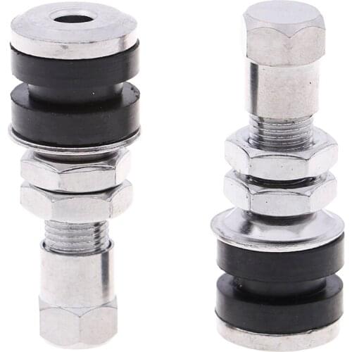 2Pcs/Pair 3.95cmx1.5cm Alloy Rubber Silver Universal Tubeless Tyre Bicycle Auto Parts Tire Valve Accessories