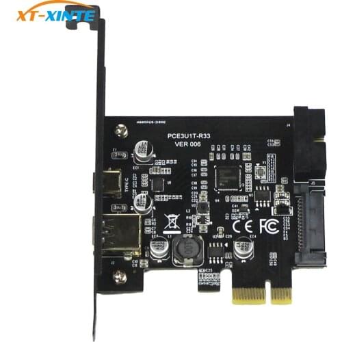USB 3.1 PCI Express Card Adapter USB3.1 Type C Gen1 5Gbps 19pin Front USB 3.0 PCI-e Controller Pcie x1 Converter Expansion Card