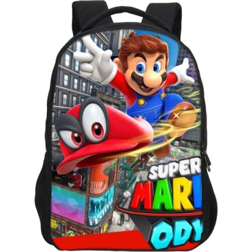 VEEVANV 3D Designer Cartoon Boys Backpacks Fashion Daypacks Super Mario Prints Kids School Bookbags Casual Laptop Shoulder Bags
