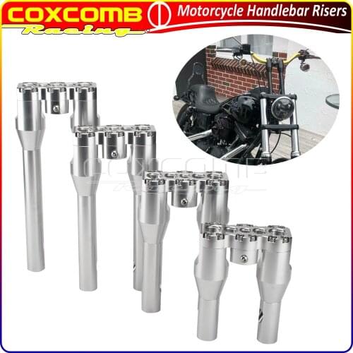 Motorcycle StreetTech Upright Handlebar Riser Mount Clamp Kits 28mm 1 1/8" MX Handle Bar Risers For Harley Dyna Low Rider