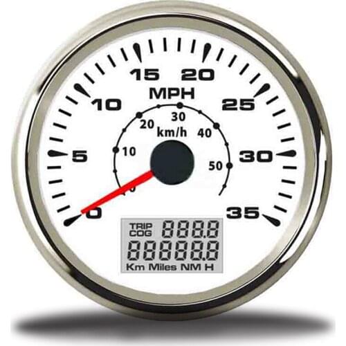 Waterproof 85mm GPS Speedometer Gauge Motorcycle Boat Car 35 MPH 50km/h Speed Odometers 7 Colors Backlight 9~32 V for Audi BMW