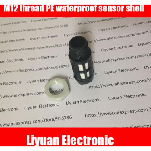 1pcs/lot M12 thread PE waterproof sensor shell / SHT10 SHT11 15 temperature and humidity protection cover / soil sensor case