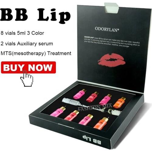 10 vials 5ml Korean Kissum BB Lip Glow Ampoule Kit Lip Gloss BB Cream Glow Permanent Makeup Pigment for Microneedle Mesotherapy