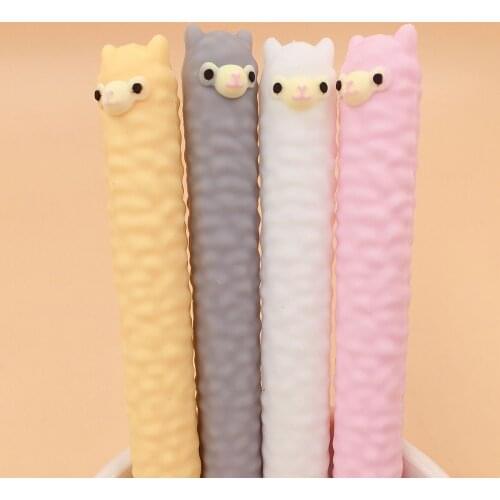 2Pcs Cute Cartoon Alpaca Shape Gel Pen Student Stationery Novelty Gift School Material Office Supplies