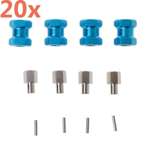 20pcs Metal RC Car Axle Widen 12mm Hexagon Wheel Adapter 15mm For 1/10 RC Crawler Cars TRX4 RC4WD D90 D110 Axial Scx10 90046