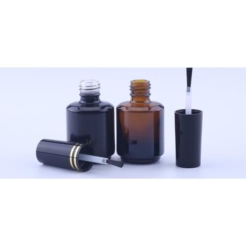 200pcs 15ml Black/amber Glass Nail Polish Bottle Empty Cosmetic Containers Nail Glass Bottles With Brush