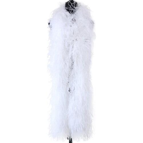 3/5/10/15/20/30 Ply White Ostrich Feathers Boa Decor for Party Wedding Clothes Sewing Dress Shawl Jewelry Accessory Craft Plumes