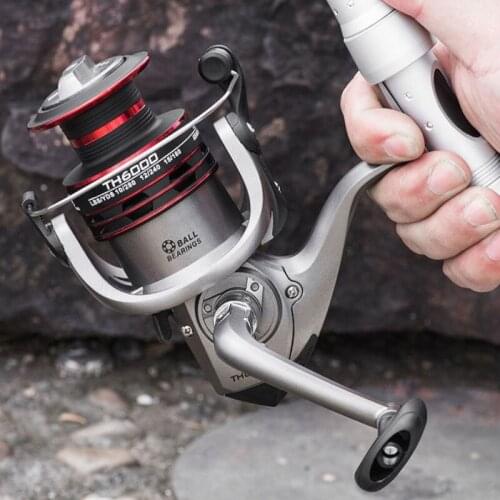 5.2:1 Gray Fishing Spinning Reel Metal Wire Cup Fishing Wheel Casting Reel Carp Reels 500-7000 Series Fishing Gear Tools