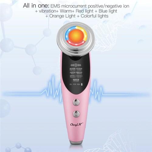 7 In 1 EMS Facial Massager LED Photon Light Therapy Wrinkle Removal Skin Lifting Tightening Rejuvenation Hot Treatment Device 50