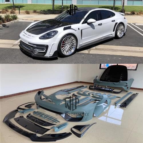 971 Wide Car body kit carbon fiber FRP front bumper rear bumper diffuser side skirts hood for Porsche Panamera 971 Mansory style