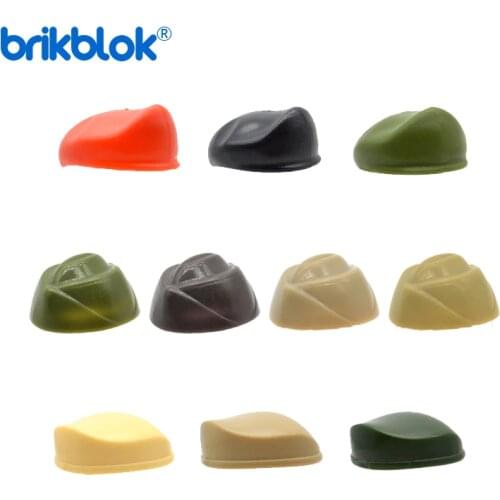 10 WW2 Berets Hat Cap British Military Helmet Bricks MOC for Building Blocks Toys for Children