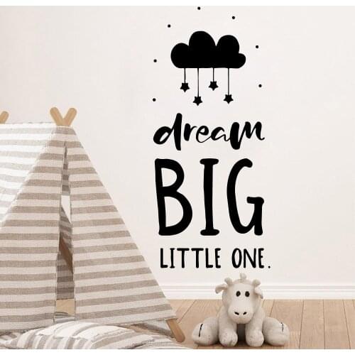 Creative dream big Wall Stickers Vinyl Waterproof Home Decoration For Living Room Kids Room Mural Poster