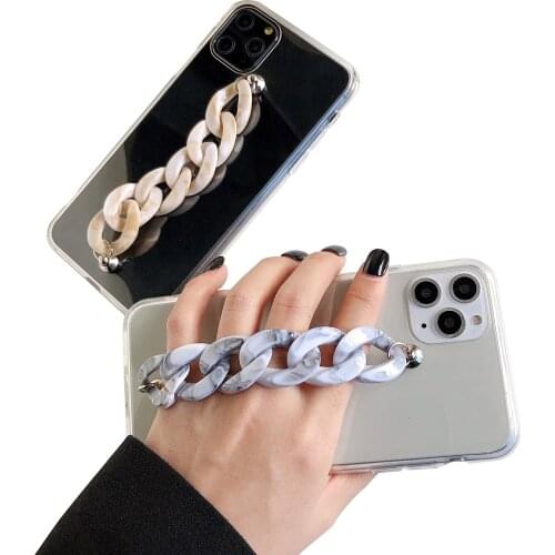 Case for iPhone 11 XR 7 8 11 Pro Max X XS Max Plus 6 6s se 2020 cover with marble bracelet Transparent 12 Pro Max mini case