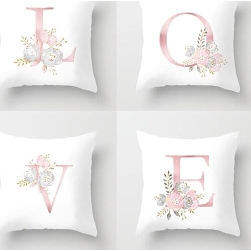 1pcs 45*45cm Rose Gold English Alphabet Series Decorative Pillowcase Creative LOVE Pillow Fashion Home Decoration Pillow Case