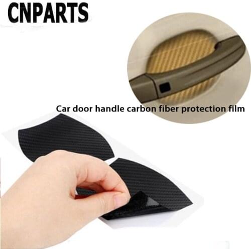 CNPARTS 4Pcs For VW Passat B5 B6 Polo Golf 4 5 Chevrolet Cruze Lada Granta RAM Car Door Handle Carbon Fiber Protection Sticker