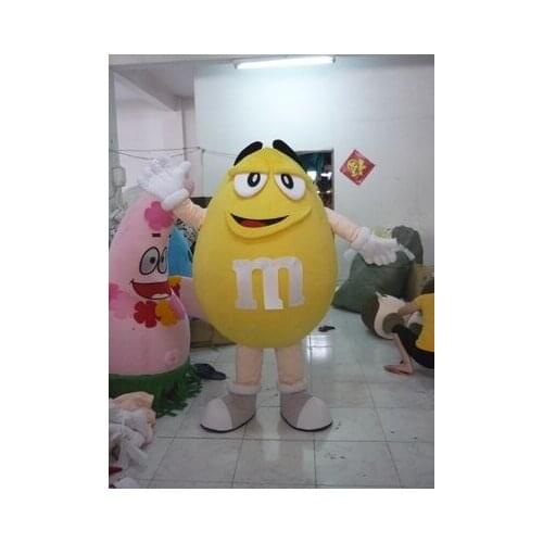 EVA Material Red Yellow Chocolate M Beans Mascot Costume Candy Cartoon Apparel Cosplay Advertisement Halloween Dress