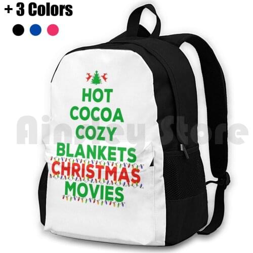 Hot Cocoa Cozy Christmas Movies Outdoor Hiking Backpack Waterproof Camping Travel Hot Cocoa Cozy Christmas Movies Hot Cocoa