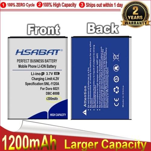 HSABAT 0 Cycle 1200mAh DBC-800A DBC-800B DBC-800D XYP1110007 Battery for Doro 6021 6030 6050 6120 6121 6171, PhoneEasy 500