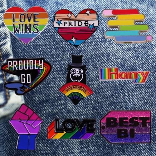 Interesting Same Sex Hobby Cartoon Badge Lapel Metal Enamel Brooch Collect Denim Jacket Backpack Pin Given Friends And Fans Gift